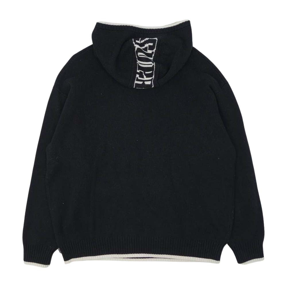 Supreme シュプリーム 21AW 2-Tone Hooded Sweater フーデッド プルオーバー ニット パーカー ブラック系【中古】