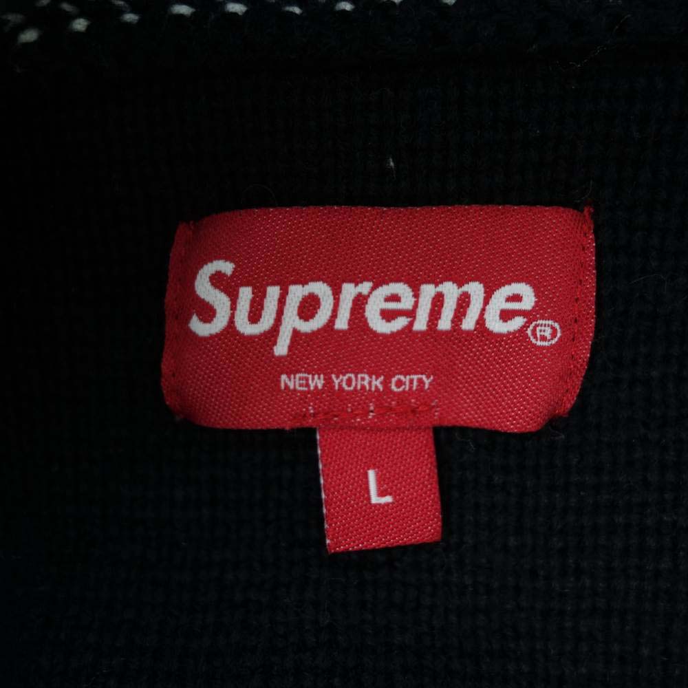 Supreme シュプリーム 21AW 2-Tone Hooded Sweater フーデッド プルオーバー ニット パーカー ブラック系【中古】