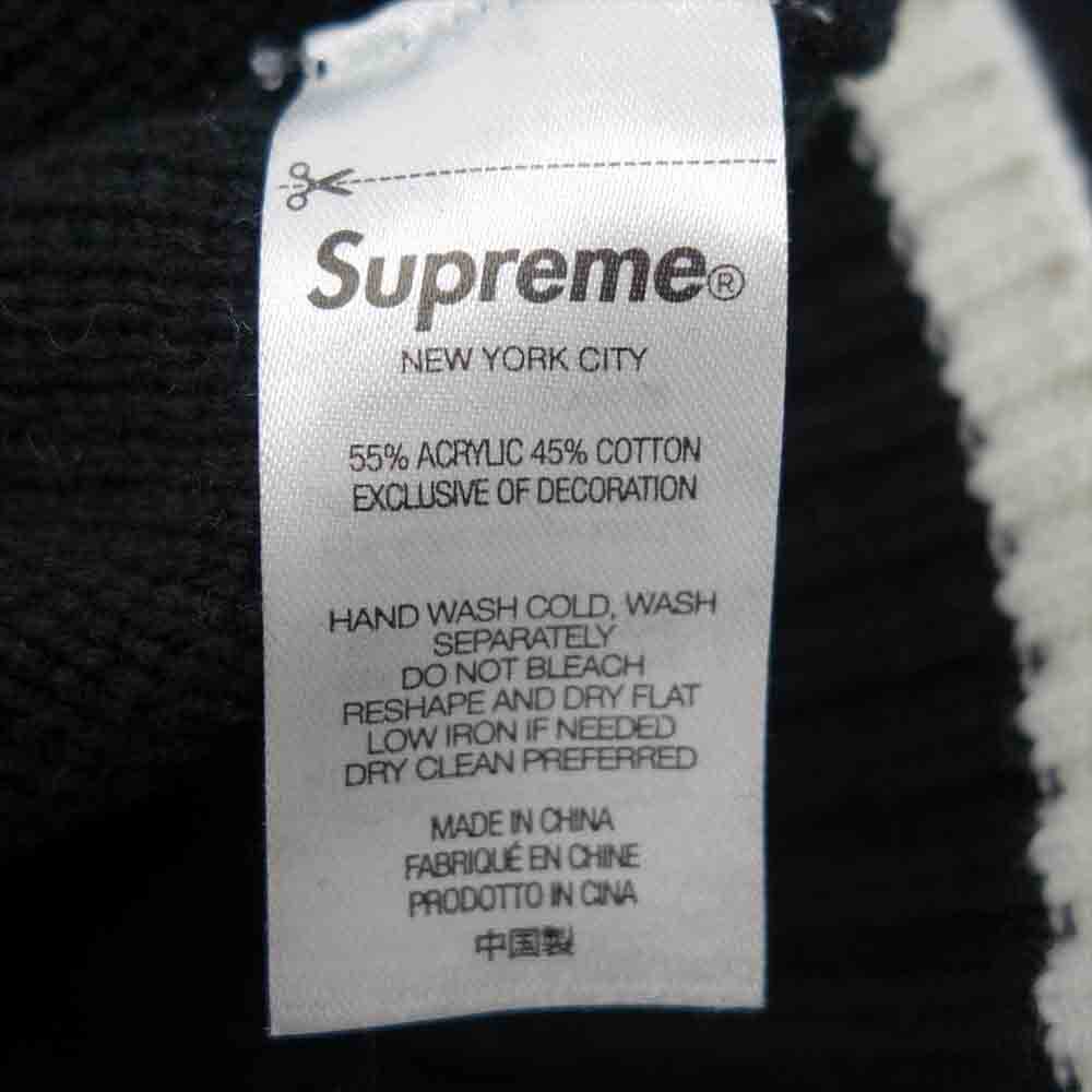 Supreme シュプリーム 21AW 2-Tone Hooded Sweater フーデッド プルオーバー ニット パーカー ブラック系【中古】