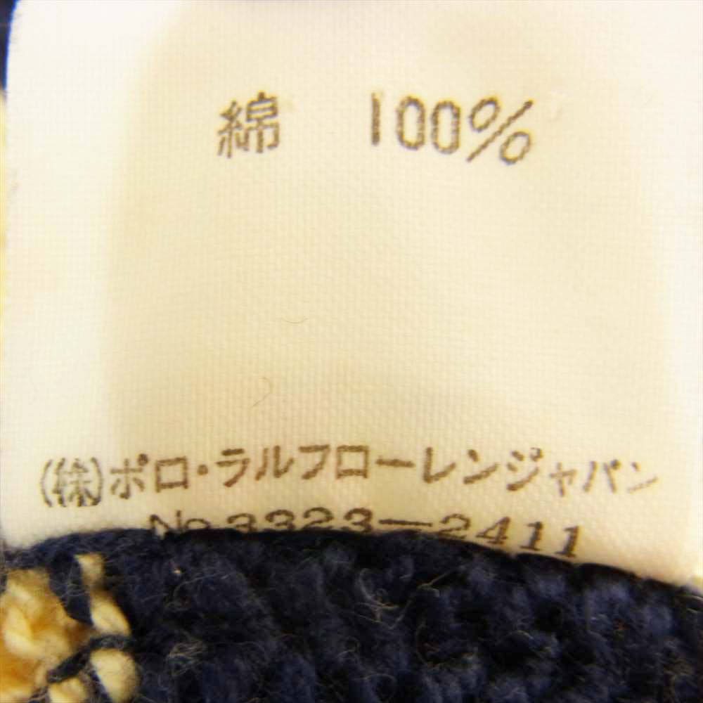 POLO RALPH LAUREN ポロ・ラルフローレン ポニー刺繍 コットン ボーダー ニット イエロー系 140【中古】