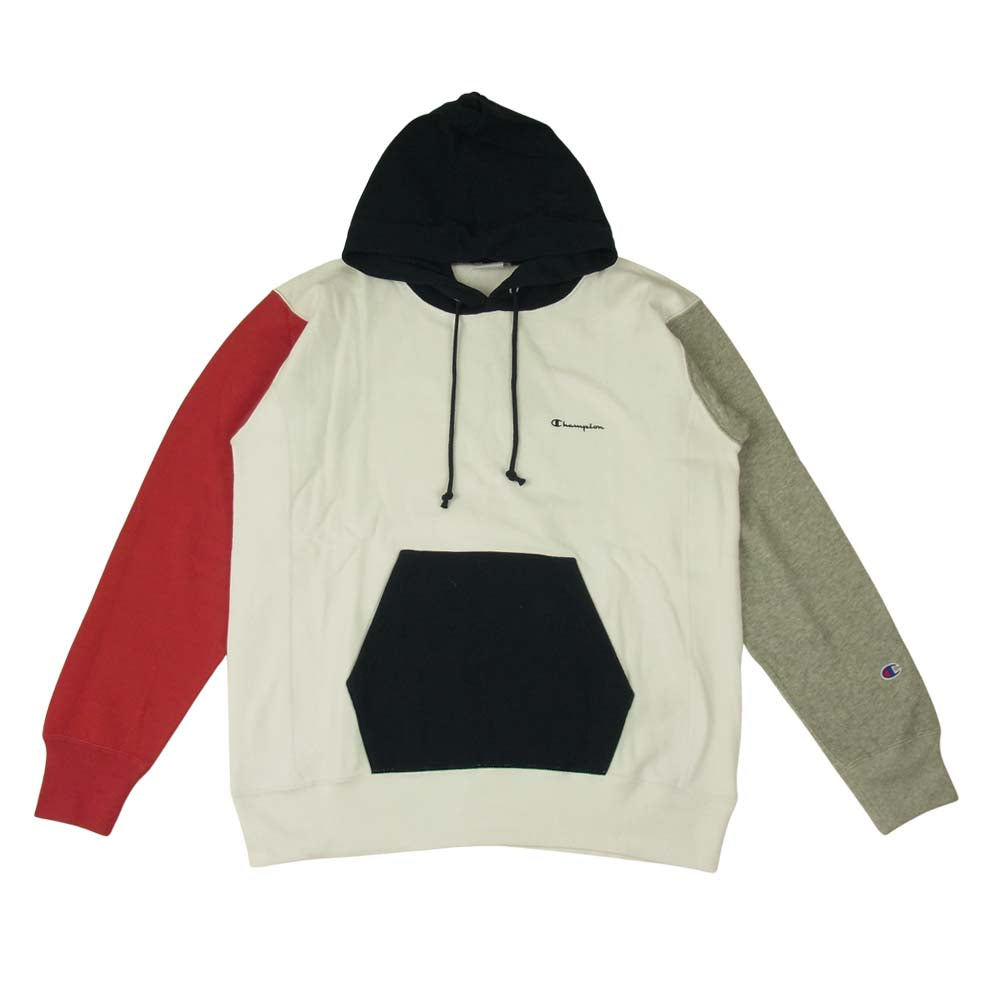 Champion チャンピオン C3-T109 REVERSE WEAVE リバースウィーブ フーデッド スウェット シャツ プルオーバー パーカー L ホワイト系 L【新古品】【未使用】【中古】
