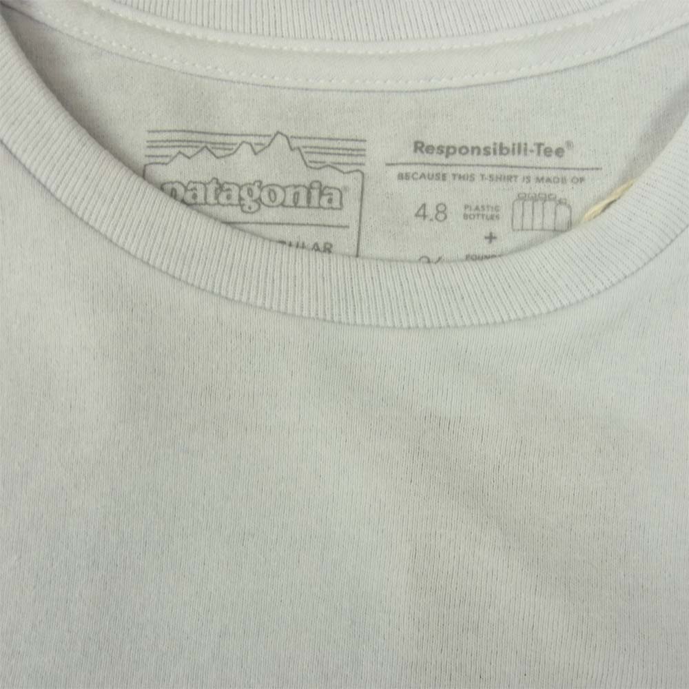 patagonia パタゴニア 20AW 38517 Long-Sleeved Line Logo Ridge Responsibili-Tee ロングスリーブ ライン ロゴ リッジ レスポンシビリティー 長袖Tシャツ ホワイト系 M【極上美品】【中古】