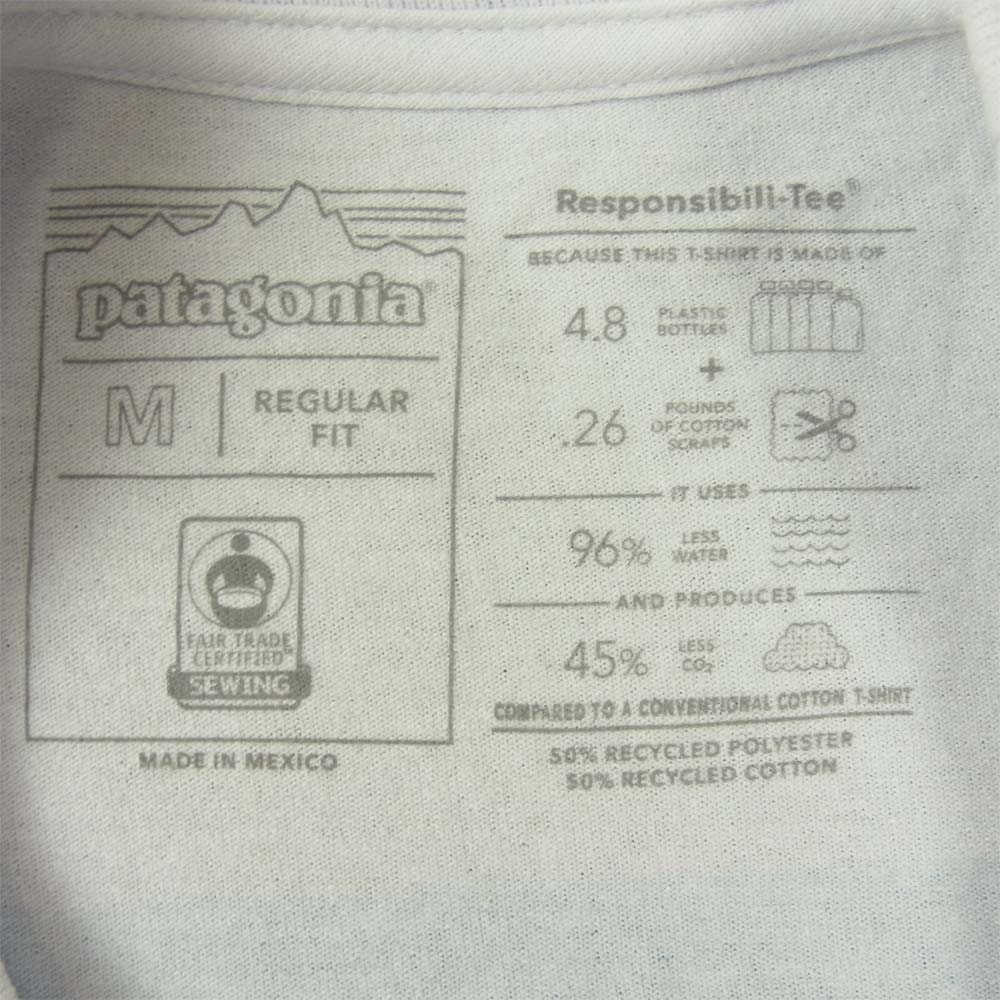 patagonia パタゴニア 20AW 38517 Long-Sleeved Line Logo Ridge Responsibili-Tee ロングスリーブ ライン ロゴ リッジ レスポンシビリティー 長袖Tシャツ ホワイト系 M【極上美品】【中古】