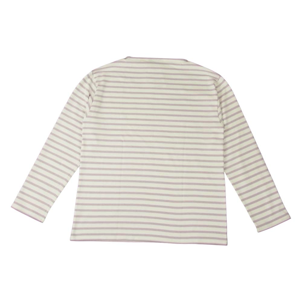 SAINT JAMES セントジェームス OUESSANT R A ウエッソン ボートネック 長袖シャツ T7 ボーダー パープル ホワイト系 パープル系 T7【新古品】【未使用】【中古】