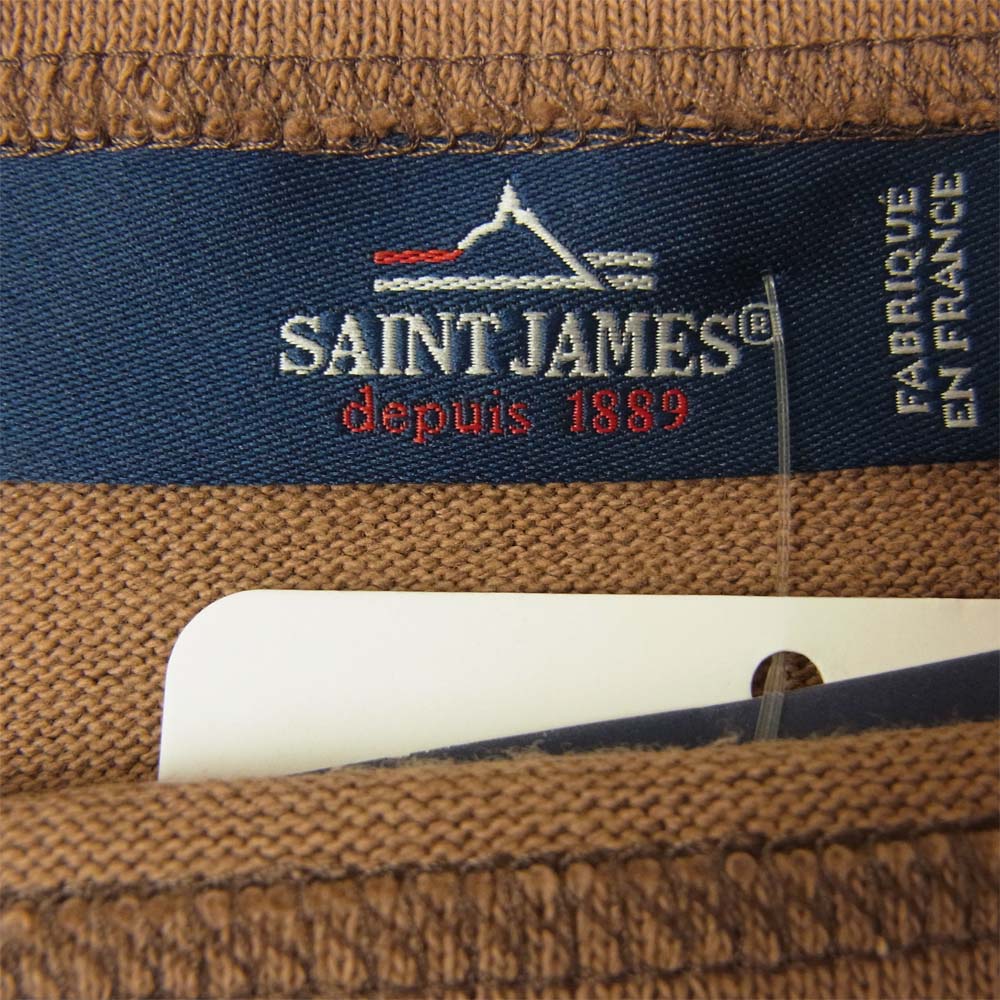 SAINT JAMES セントジェームス OUESSANT U A ウエッソン ボートネック 長袖シャツ T7 ブラウン ブラウン系 T7【新古品】【未使用】【中古】