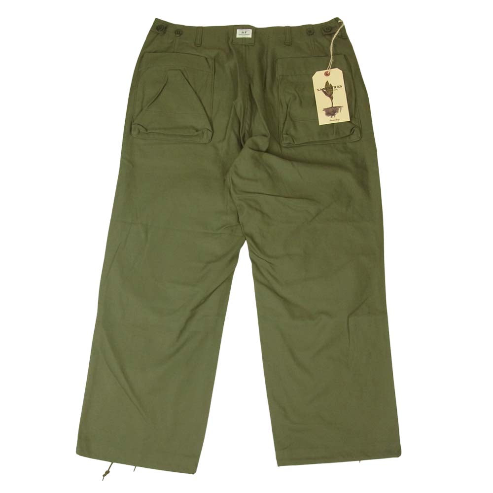 SASAFRAS ササフラス SF-211828 OVERGROWN FATIGUE PANTS ファティーグ パンツ カーキ系 L【新古品】【未使用】【中古】