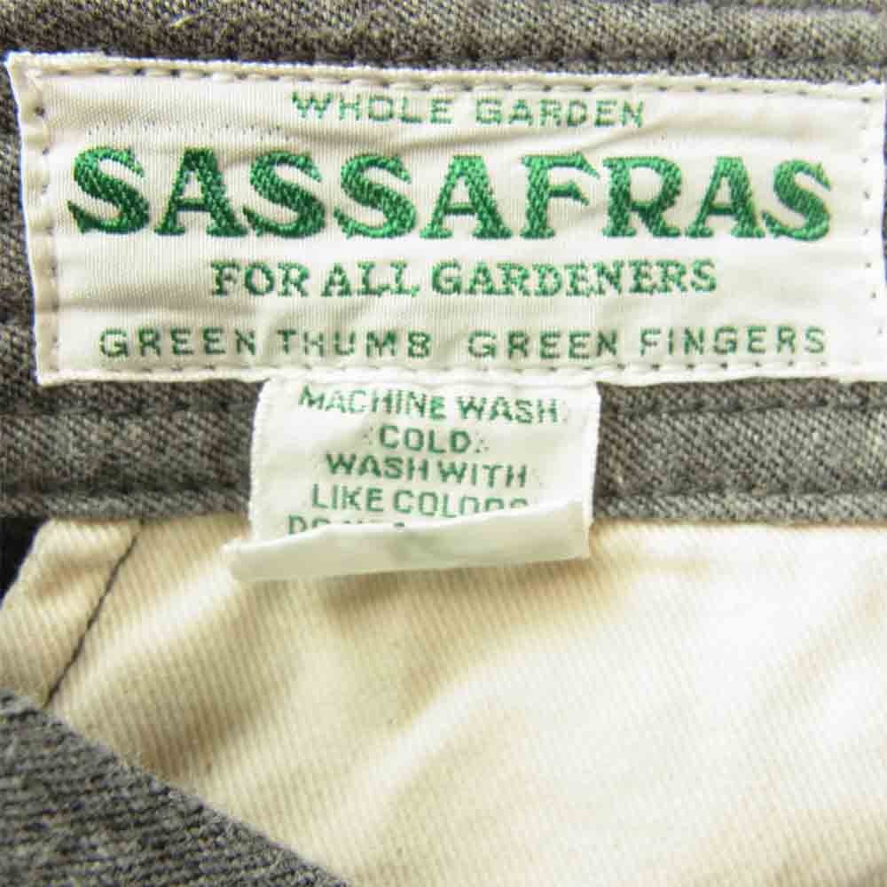 SASAFRAS ササフラス SF-201722 Fall Leaf Sprayer Pants フォール リーフ スプレイヤー ブラックサテン パンツ グレー系 L【新古品】【未使用】【中古】