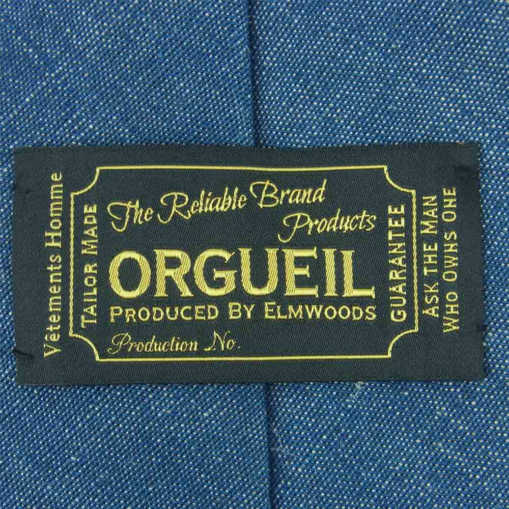 ORGUEIL オルゲイユ OR-7019A COTTON HEMP NECKTIE コットン ヘンプ ネクタイ インディゴブルー系【中古】