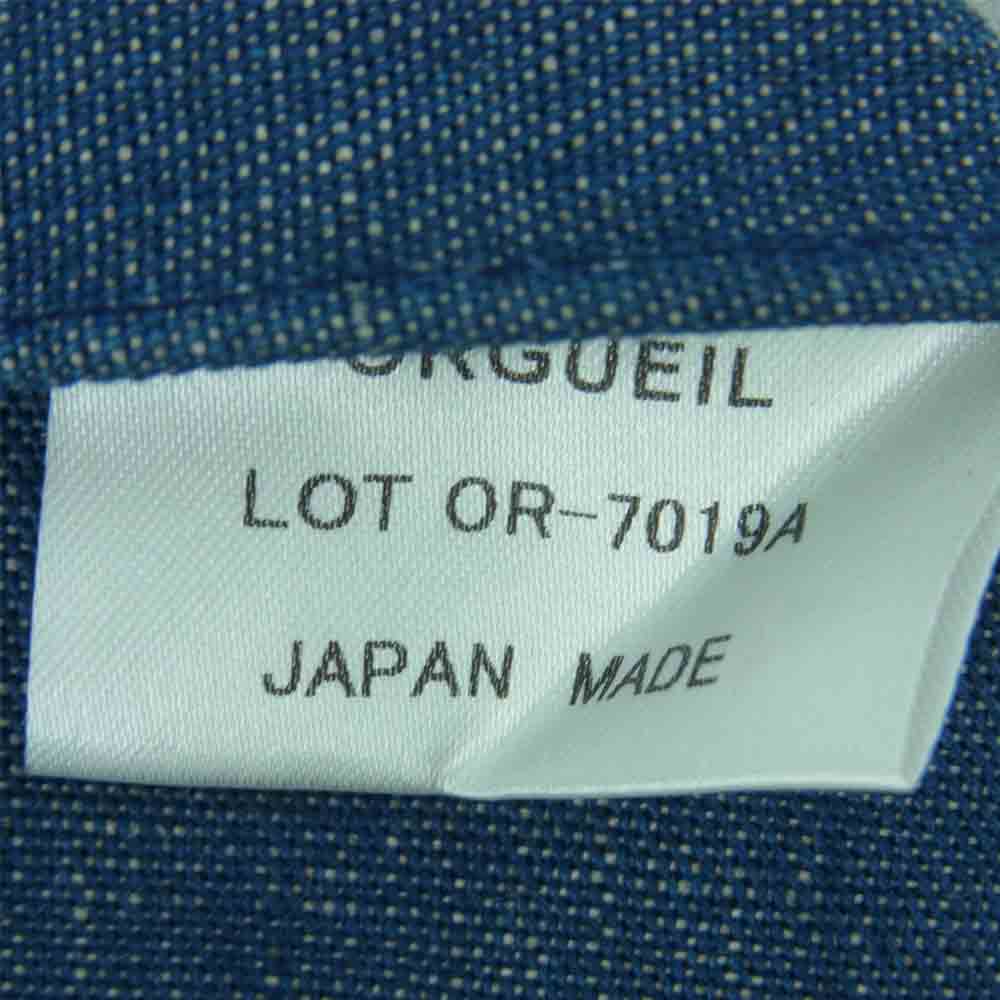 ORGUEIL オルゲイユ OR-7019A COTTON HEMP NECKTIE コットン ヘンプ ネクタイ インディゴブルー系【中古】