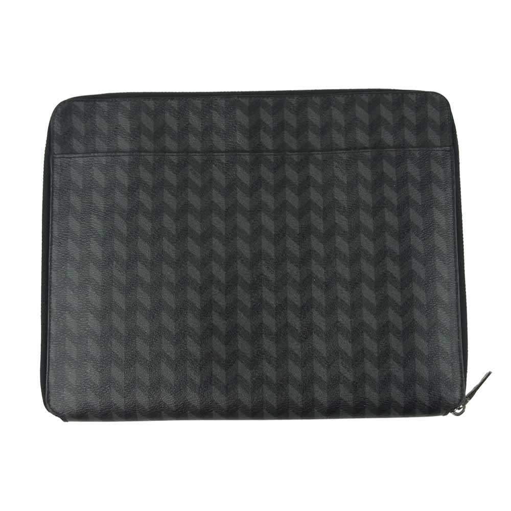 COACH コーチ B1844 F24743 Zip Around Tech Case ヘリンボーンパターン クラッチ バッグ ブラック系【中古】