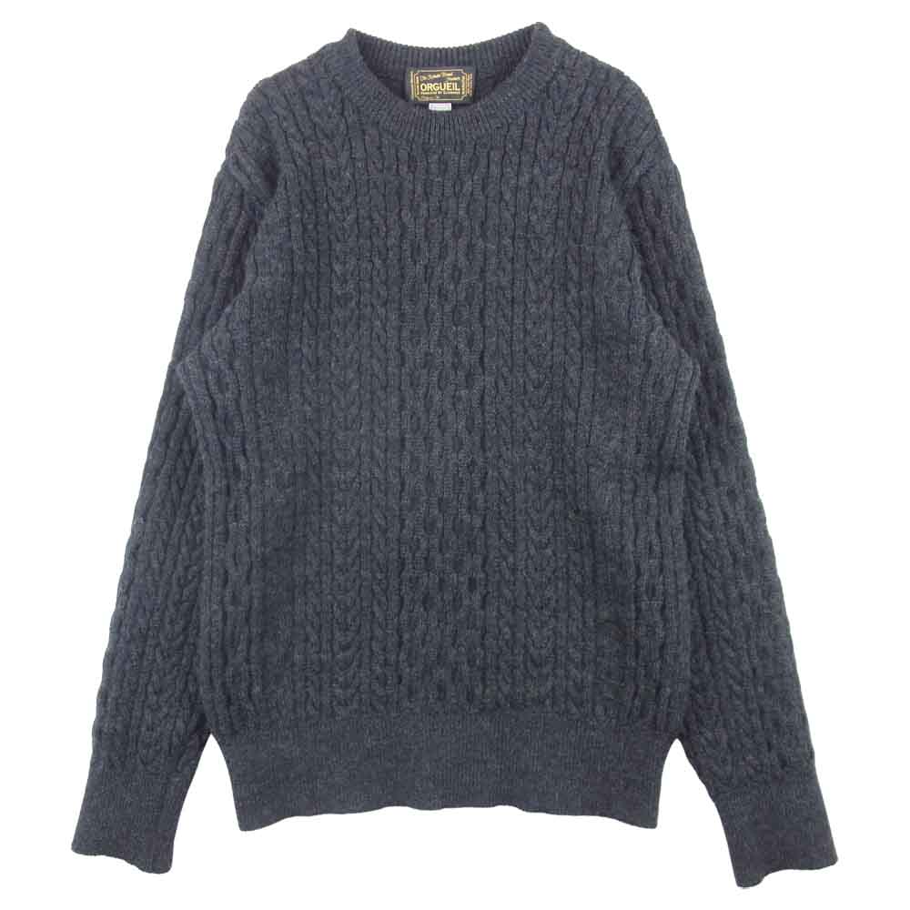 ORGUEIL オルゲイユ OR-4026 CABLE KNIT SWEATER ケーブル ニット セーター グレー系 40【中古】