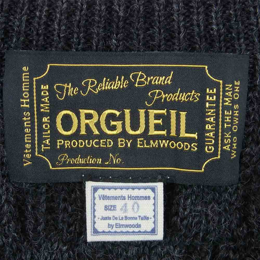 ORGUEIL オルゲイユ OR-4026 CABLE KNIT SWEATER ケーブル ニット セーター グレー系 40【中古】