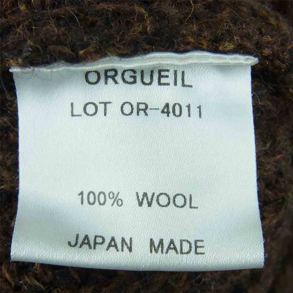 ORGUEIL オルゲイユ OR-4011 SHETLAND WOOL KNIT シェットランド ウール ニット カーディガン ブラウン系 38【中古】