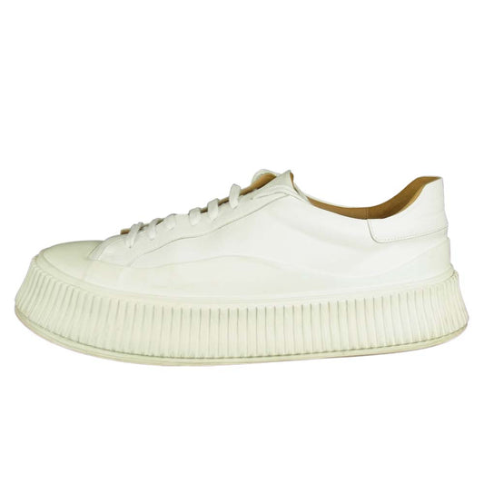 JIL SANDER ジルサンダー 20SS JI32535A SMOOTH LEATHER SNEAKER プラットフォーム ラバー ソール レザー ローカット スニーカー ホワイト系 44【中古】
