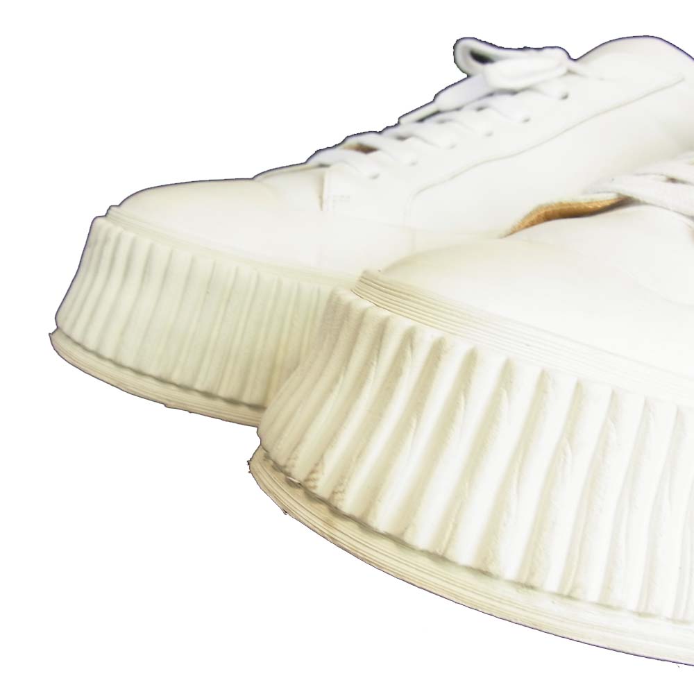 JIL SANDER ジルサンダー 20SS JI32535A SMOOTH LEATHER SNEAKER プラットフォーム ラバー ソール レザー ローカット スニーカー ホワイト系 44【中古】