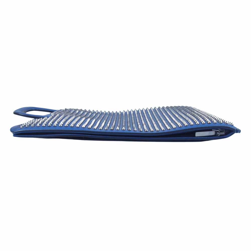 Christian Louboutin クリスチャンルブタン トリックトラック ラージ 2way スタッズ クラッチ ブルー系【中古】