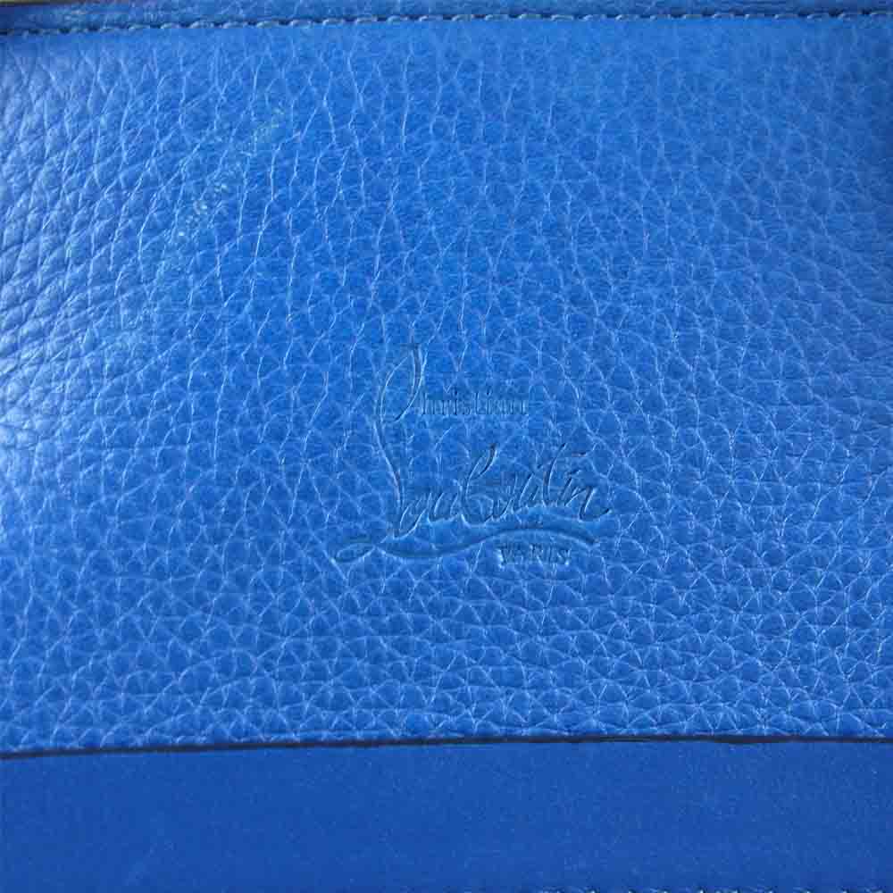 Christian Louboutin クリスチャンルブタン トリックトラック ラージ 2way スタッズ クラッチ ブルー系【中古】