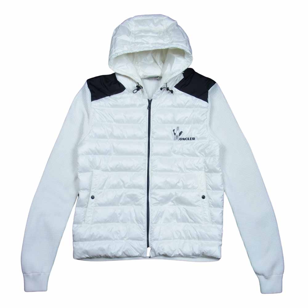 MONCLER モンクレール CARDIGAN TRICOT  ニット 切替 ダウンジャケット ホワイト系 M【中古】