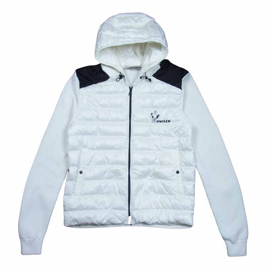 MONCLER モンクレール CARDIGAN TRICOT  ニット 切替 ダウンジャケット ホワイト系 M【中古】