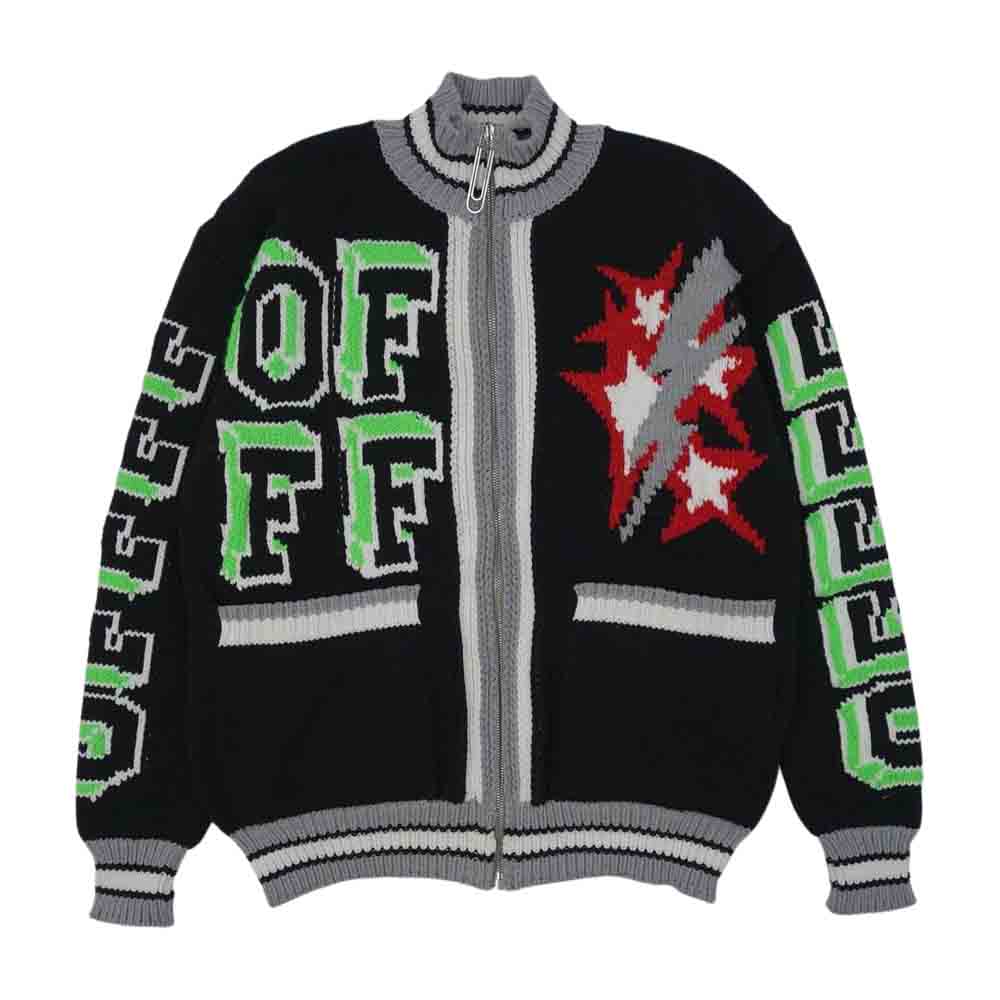 OFF-WHITE オフホワイト 21SS OMHA107R21KNI001 KNIT BOMBER JACKET ニット ボンバージャケット ブラック系 マルチカラー系 S【新古品】【未使用】【中古】