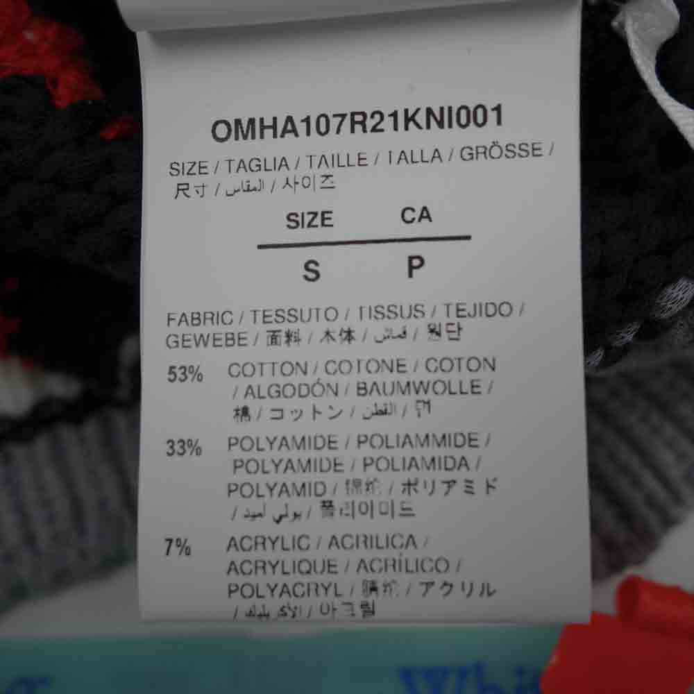 OFF-WHITE オフホワイト 21SS OMHA107R21KNI001 KNIT BOMBER JACKET ニット ボンバージャケット ブラック系 マルチカラー系 S【新古品】【未使用】【中古】