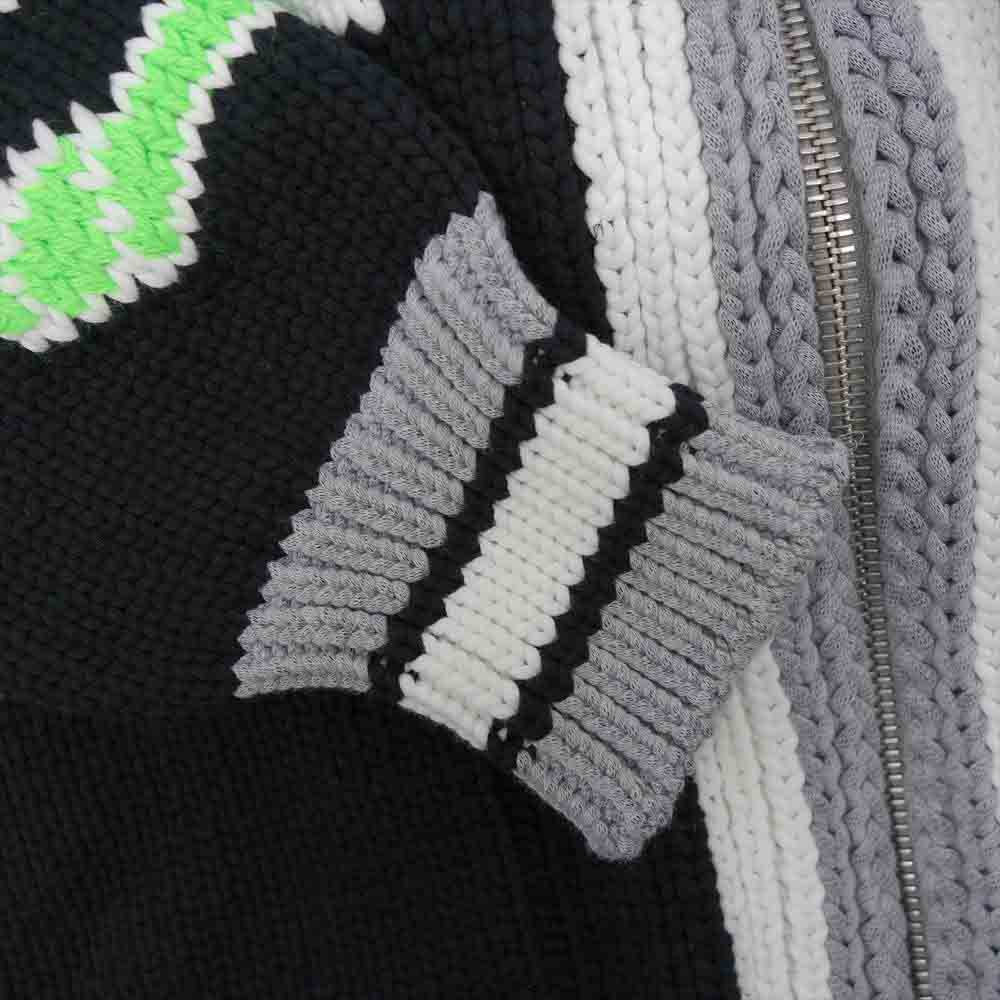 OFF-WHITE オフホワイト 21SS OMHA107R21KNI001 KNIT BOMBER JACKET ニット ボンバージャケット ブラック系 マルチカラー系 S【新古品】【未使用】【中古】