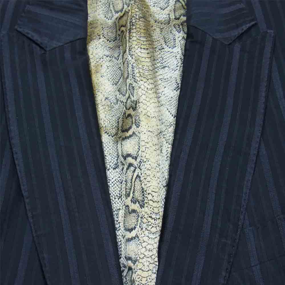 Just Cavalli ジャストカヴァリ ストライプ 1B テーラードジャケット ブラック系 50【中古】