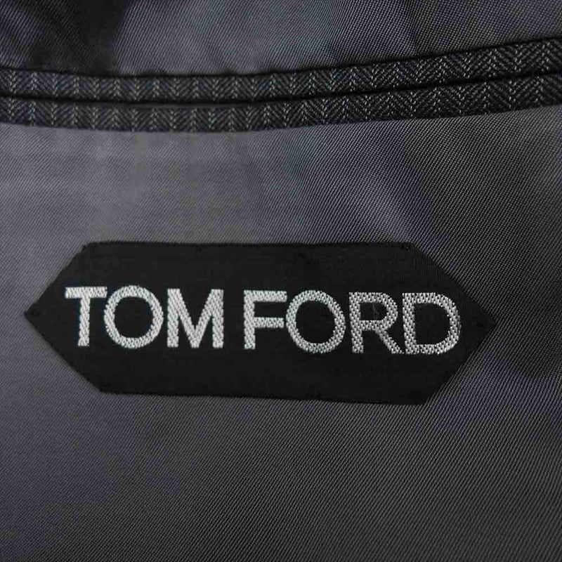 TOM FORD トムフォード 214A4C シルク モヘア混 ウール ストライプ スーツ セットアップ  ダークグレー系 ストライプ【中古】
