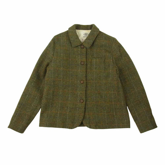 PAR ICI パーリッシィ 52-02-BZ-00514-2 ×harris tweed ハリスツイード ウール ツイード ジャケット カーキ系 F【中古】