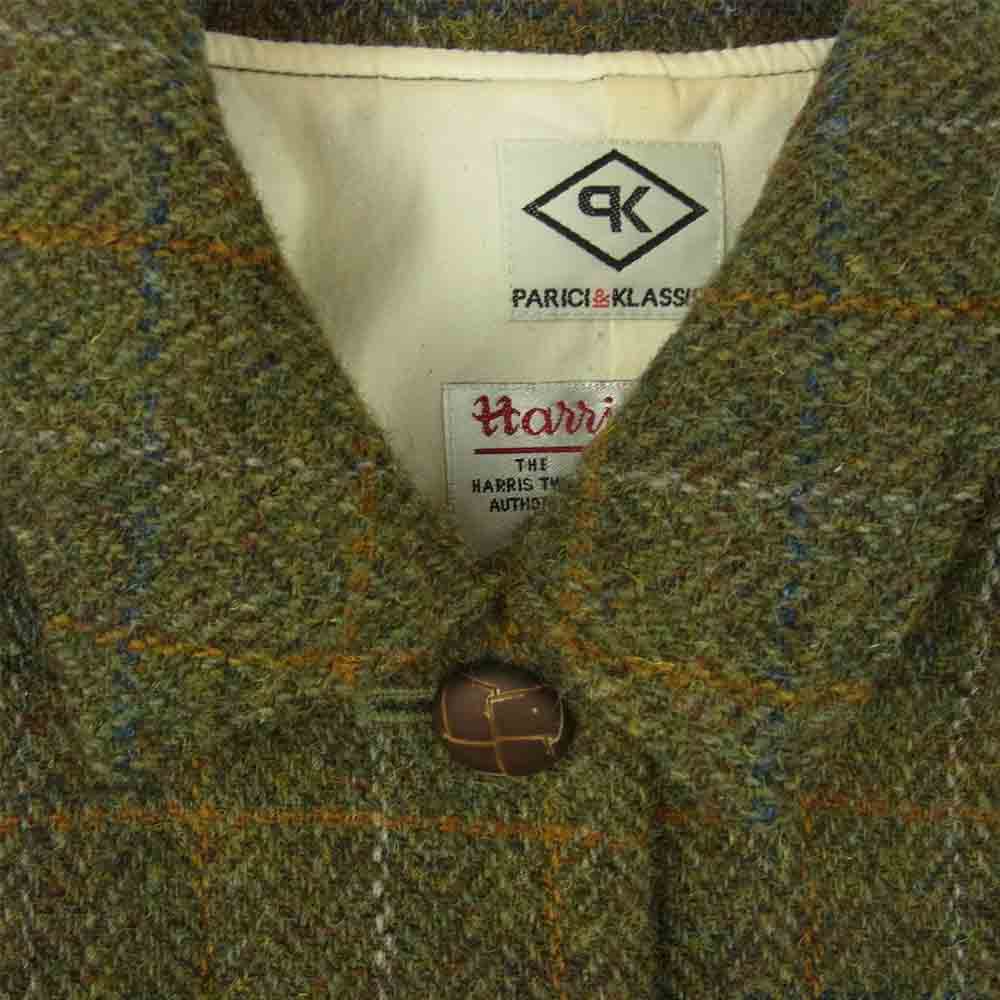 PAR ICI パーリッシィ 52-02-BZ-00514-2 ×harris tweed ハリスツイード ウール ツイード ジャケット カーキ系 F【中古】