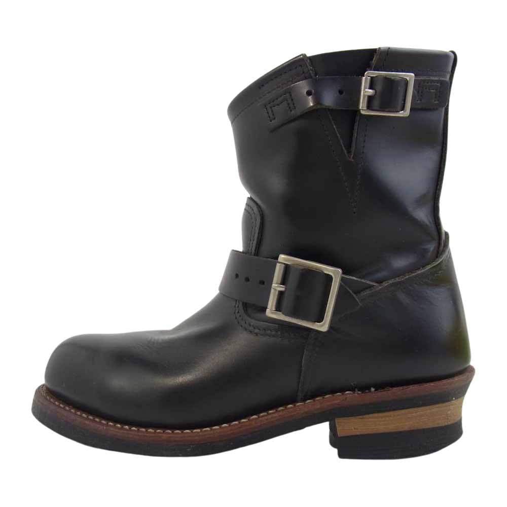 RED WING レッドウィング 2976 米国製 エンジニア ショート レザー ブーツ ブラック系 25.5㎝【中古】