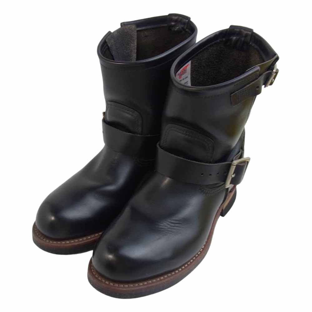RED WING レッドウィング 2976 米国製 エンジニア ショート レザー ブーツ ブラック系 25.5㎝【中古】