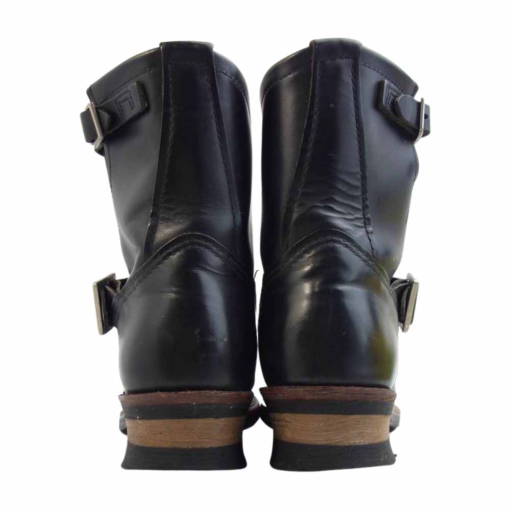 RED WING レッドウィング 2976 米国製 エンジニア ショート レザー ブーツ ブラック系 25.5㎝【中古】