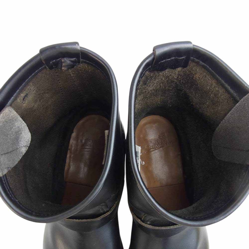 RED WING レッドウィング 2976 米国製 エンジニア ショート レザー ブーツ ブラック系 25.5㎝【中古】