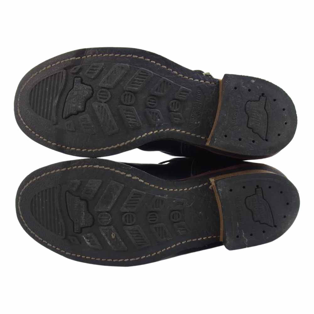 RED WING レッドウィング 2976 米国製 エンジニア ショート レザー ブーツ ブラック系 25.5㎝【中古】