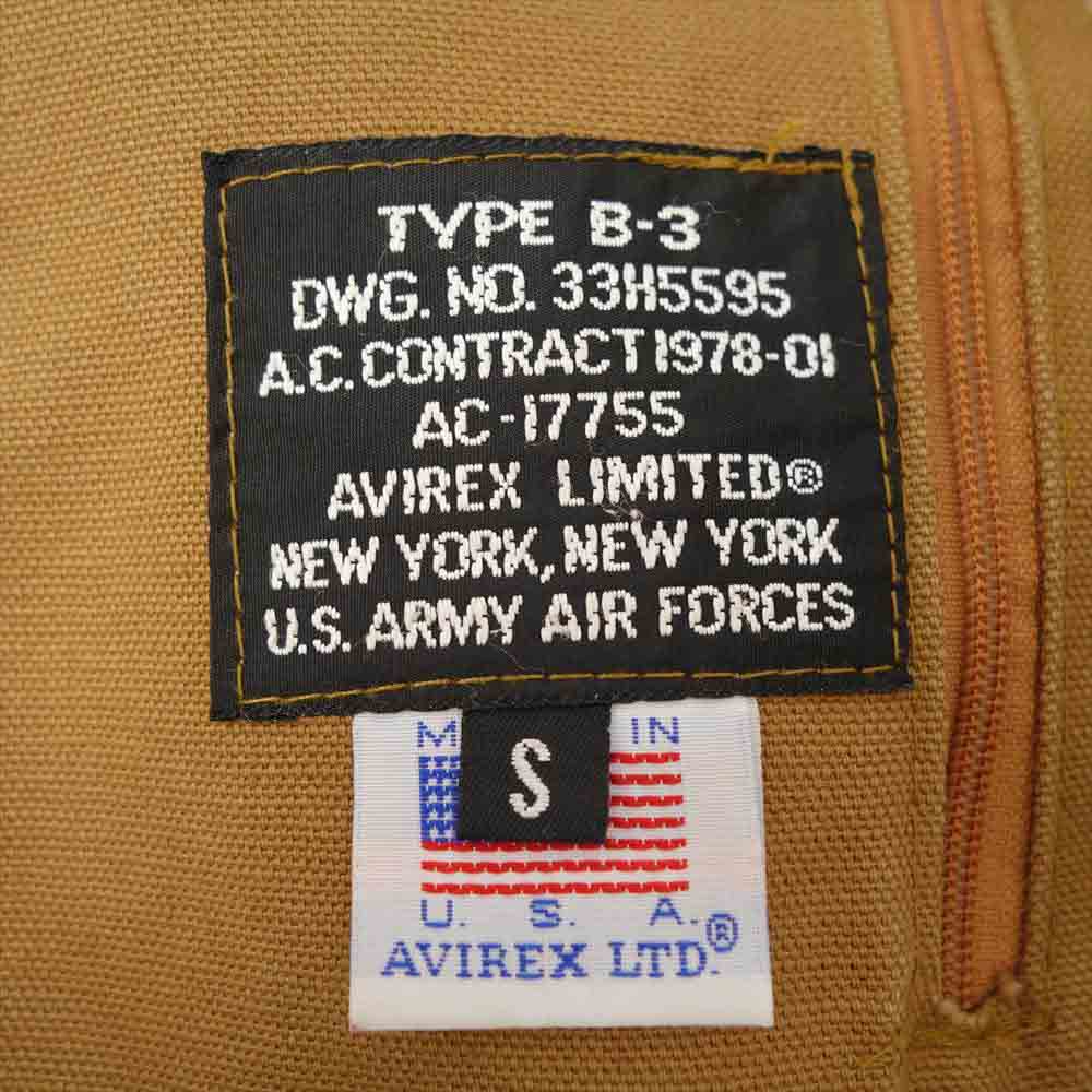 AVIREX アヴィレックス B-3 ムートン レザー ジャケット S【中古】