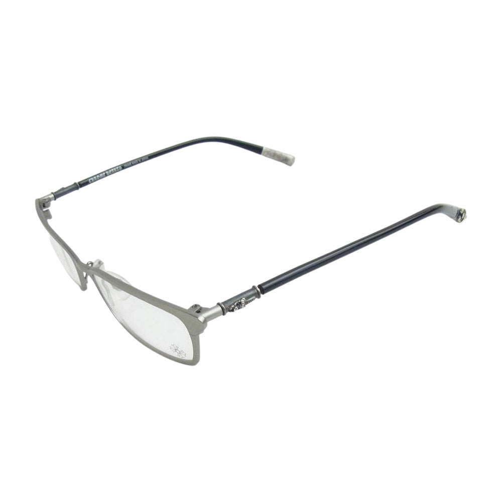 CHROME HEARTS クロムハーツ（原本無） 国内正規店スタンプ印字用紙付属 DILF 1 AS ダガー フレーム アイウェア 眼鏡 シルバー系 ブラック系【中古】