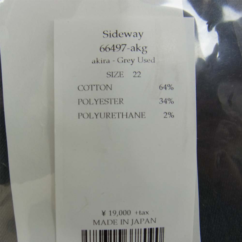 レッドカード 66497-akg Sideway サイドウェイ ユーズド加工 スキニー デニム パンツ ブラック系 22【新古品】【未使用】【中古】