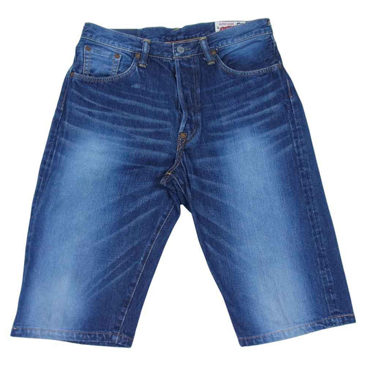 EVISU エヴィス 塩谷ブラザーズ ボタンフライ カモメ ペイント デニム ハーフ パンツ インディゴブルー系 32【中古】
