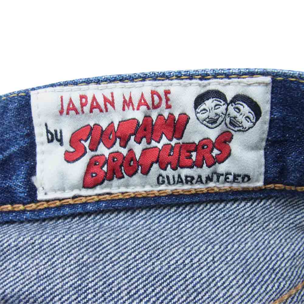 EVISU エヴィス 塩谷ブラザーズ ボタンフライ カモメ ペイント デニム ハーフ パンツ インディゴブルー系 32【中古】