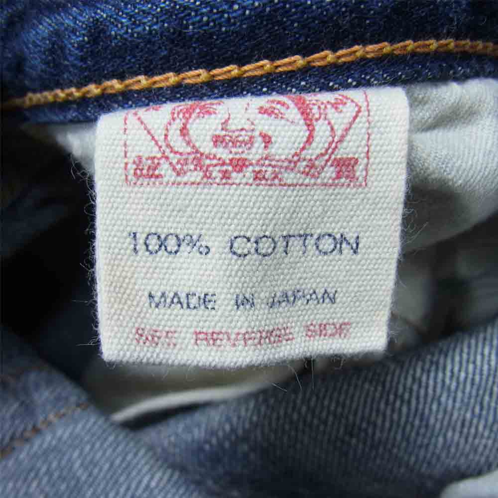 EVISU エヴィス 塩谷ブラザーズ ボタンフライ カモメ ペイント デニム ハーフ パンツ インディゴブルー系 32【中古】