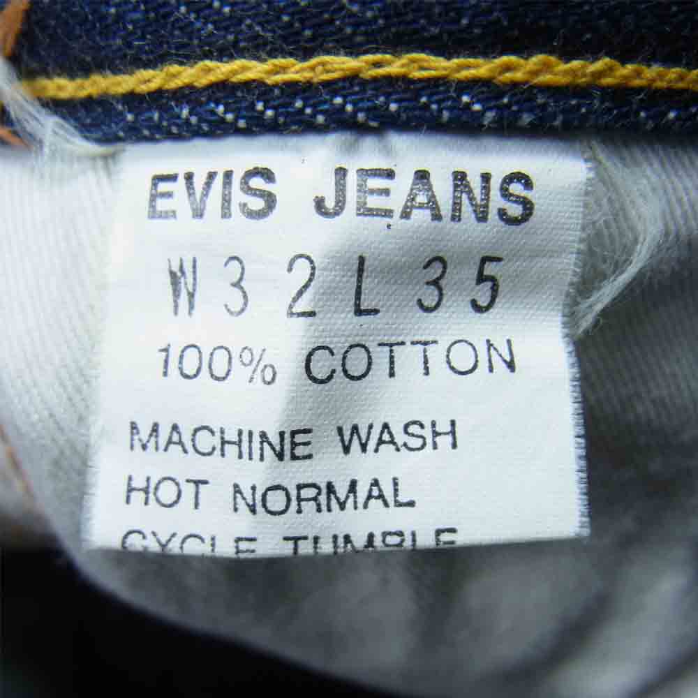 EVISU エヴィス 2501XX No.2 ボタンフライ 2カラー カモメ ペイント デニム パンツ インディゴブルー系 32【中古】