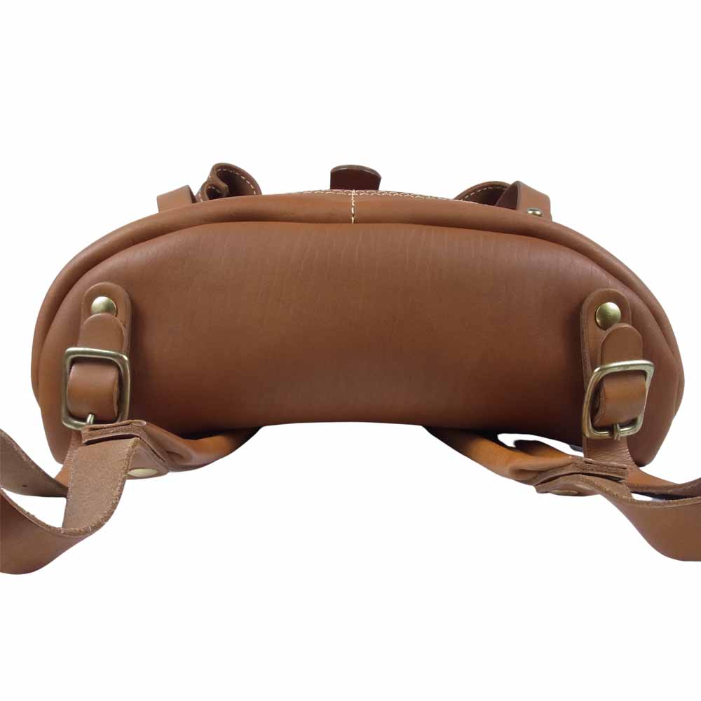 HERZ ヘルツ ダブルポケット おじぎ リュック ブラウン系【中古】