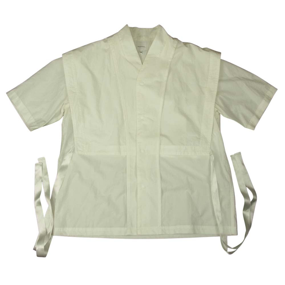 SASQUATCHfabrix. サスクワァッチファブリックス 20SS-SY5-002 ショールカラー レイヤード シャツ 半袖 ホワイト系 M【中古】