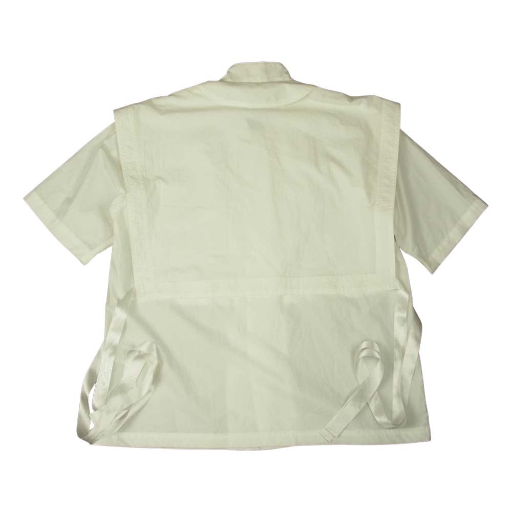 SASQUATCHfabrix. サスクワァッチファブリックス 20SS-SY5-002 ショールカラー レイヤード シャツ 半袖 ホワイト系 M【中古】