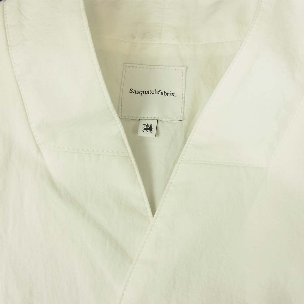 SASQUATCHfabrix. サスクワァッチファブリックス 20SS-SY5-002 ショールカラー レイヤード シャツ 半袖 ホワイト系 M【中古】