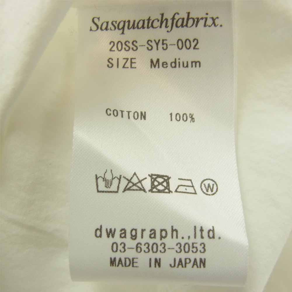 SASQUATCHfabrix. サスクワァッチファブリックス 20SS-SY5-002 ショールカラー レイヤード シャツ 半袖 ホワイト系 M【中古】