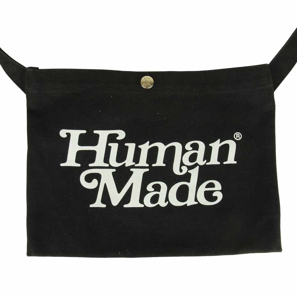 HUMAN MADE ヒューマンメイド Girls Don't Cry ガールズドントクライ SATCHEL キャンバス サコッシュ ブラック系【中古】