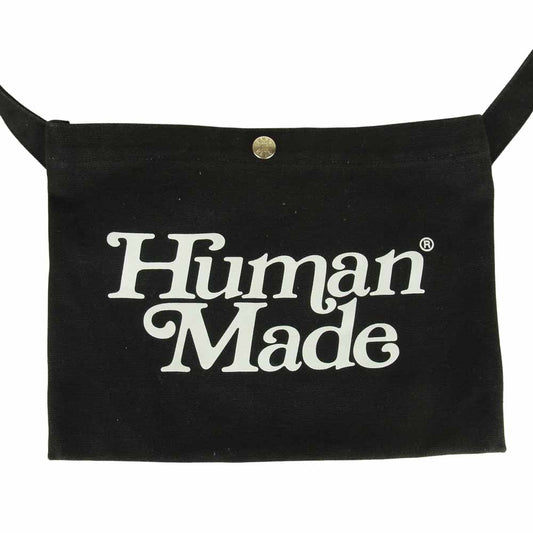 HUMAN MADE ヒューマンメイド Girls Don't Cry ガールズドントクライ SATCHEL キャンバス サコッシュ ブラック系【中古】
