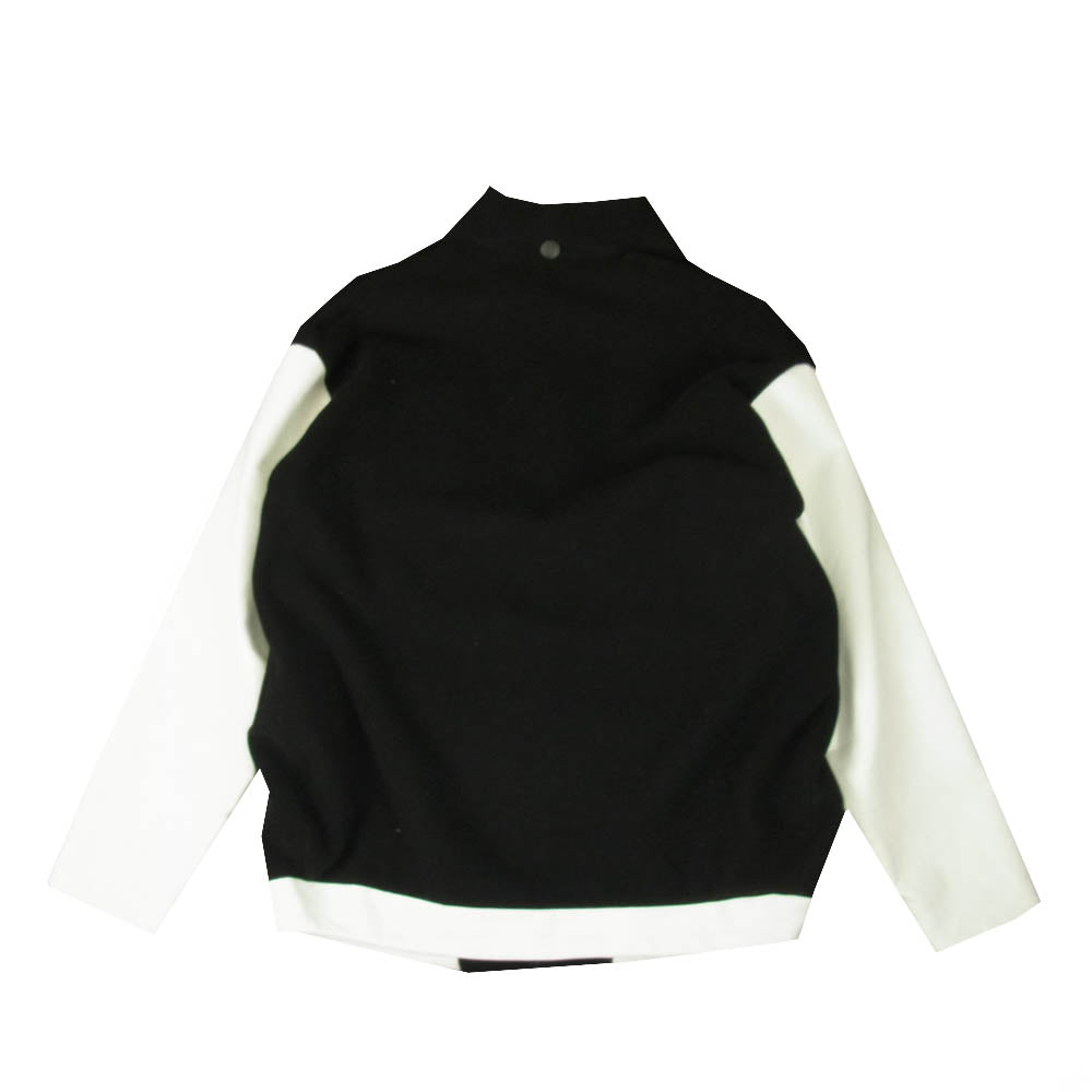 ザ サカキ stadium jumper Cow leather 袖 カウレザー メルトン リバーシブル スタジャン ブラック系 ホワイト系 S【中古】